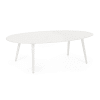 Tavolino ovale basso da esterno in alluminio bianco