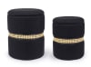 Set di 2 pouf contenitore in tessuto nero