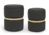 Set di 2 pouf contenitore in tessuto carbone