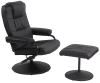 Sessel mit verstellbarem Rückenlehne aus Kunstleder schwarz
