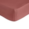 Bajera ajustable de algodón percal 90x200+28 cm rosa oscuro
