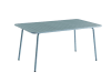 Table de jardin en acier bleu givré 160x90 cm