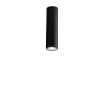 Plafón cilíndrico de metal negro de 20 cm.