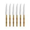 Set 6 coltelli bistecca acciaio inossidabile manico effetto bamboo