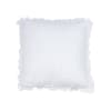 Cuscino arredo in cotone bianco con volant cm 48x48