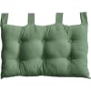 Coussin tête de lit en coton et pattes boutonnées vert 70x45 cm