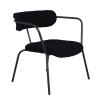 Chaise minimaliste en tissu bouclé et métal noir
