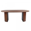 Table à manger 200cm ovale en bois pieds design marron