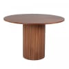 Table à manger ronde 110cm pied central en bois marron