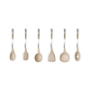 Set utensili da cucina acciaio inossidabile manico effetto porcellana