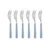 Set 6 forchette dolce acciaio inossidabile manico effetto legno