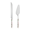 Set coltello e pala torta acciaio manico effetto porcellana