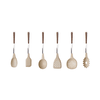 Set utensili da cucina acciaio inossidabile manico effetto legno