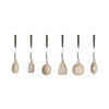 Set utensili da cucina acciaio inossidabile manico effetto legno