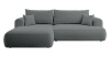 Ecksofa Easy-Clean-Veloursbezug Dunkelgrau