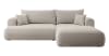 Ecksofa Easy-Clean-Veloursbezug Cremeweiß