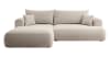 Ecksofa Easy-Clean-Veloursbezug Hellbeige