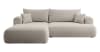 Ecksofa Easy-Clean-Veloursbezug Cremeweiß