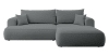 Ecksofa Easy-Clean-Veloursbezug Dunkelgrau