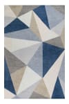 Blauer Kurzflorteppich, geometrisches Muster, für alle Zimmer 160x230
