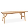 Mesa de comedor de madera maciza acabado tono medio de 200cm
