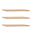 Pack 3 estanterías de madera maciza flotante tono medio 120cm
