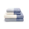 Set di 4 asciugamani viso e ospite in cotone azzurro 110x60cm
