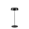 Lámpara de mesa de exterior recargable de metal negro con touch dimmer