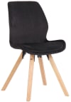Chaise avec pieds en bois en velours Noir
