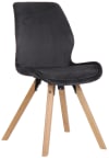 Stuhl mit Polster und Holzgestell aus Samt dunkelgrau