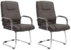 Set de 2 silla basculante con asiento de tela gris oscuro