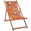 Klappbarer Liegestuhl aus Buchenholz Floraler Druck Orange