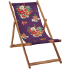 Klappbarer Liegestuhl aus Buchenholz Floraler Druck Violett