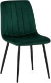 Chaise de salle à manger avec pieds métal assise en velours Vert