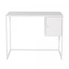 Bureau minimaliste en métal avec placard blanc
