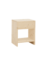 Table de chevet en bois de sapin avec un tiroir naturel de 50x40cm