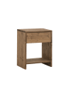 Table de chevet en bois de sapin avec un tiroir vieilli 50x40cm
