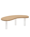 Mesa de centro de madera maciza 100cm blanca y tono medio