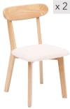 Set 2 sedie in legno e lana bianca
