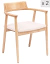 Set 2 sedie in legno e lana bianca