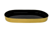 Deko-Tablett Glam in Gold/Schwarz, 30x15cm aus Eisen