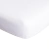 Drap housse en percale de coton blanc uni 160x200 cm