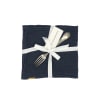 Serviettes de table (lot de 2) en double gaze de coton bleu orage