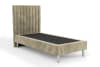 Modernes Bett aus massivem Kiefernholz und HDF-Platte 140x200 braun