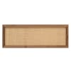 Cabecero de madera maciza y rafia en tono envejecido de 140x60cm