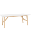 Mesa de comedor de madera maciza en tono blanco de 160x90cm