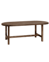 Mesa de comedor de madera maciza ovalada en tono nogal de 200x85cm