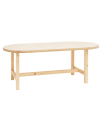 Mesa de comedor de madera maciza ovalada en tono natural de 180x80cm