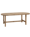 Mesa de comedor de madera maciza ovalada en tono envejecido 200x85cm