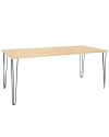 Mesa de comedor de madera maciza natural patas negras 180x80cm